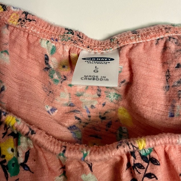 EUC Old Navy Pink Floral Blouse (L) - Picture 2 of 2